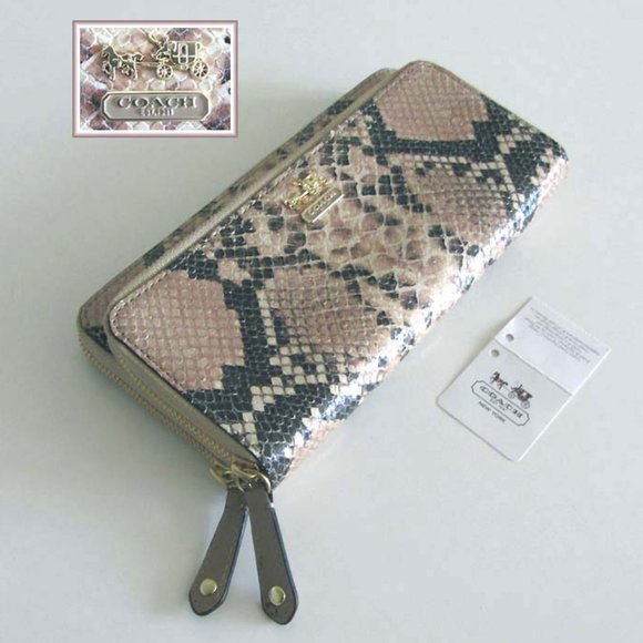 Coach Handbags - COACH Madison python print double zip wallet 47571